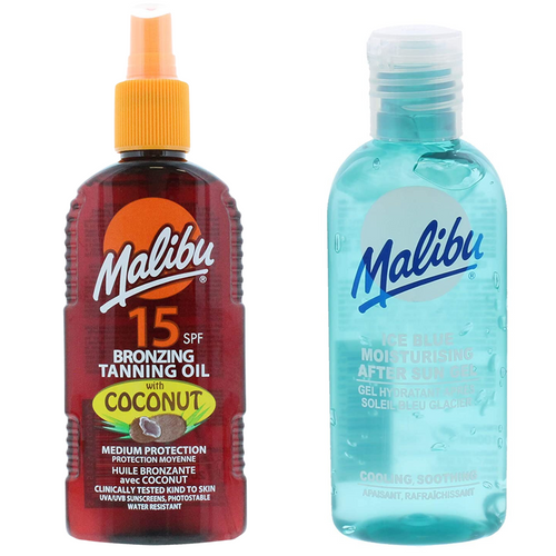 Malibu Olejek Z Kokosem SPF15 200ml + Żel Po Opalaniu 100ml na Arena.pl