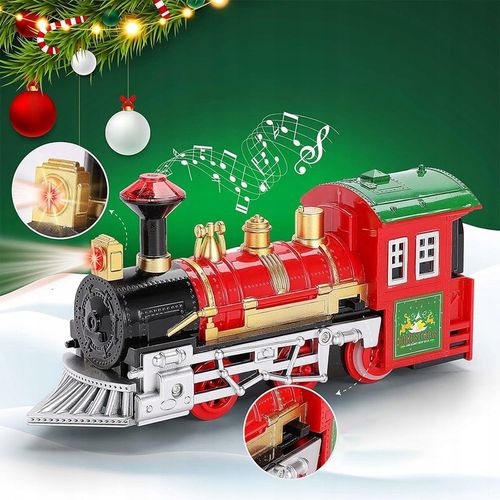 Pociąg świąteczny oświetlenie dźwięk KOLEJKA tory Lokomotywa + 4 wagony na Arena.pl