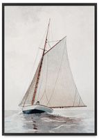 Plakat jacht żaglówka łódź 21x30 cm w czarnej ramie