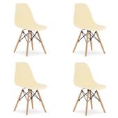 Krzesło OSAKA kremowe / nogi naturalne x 4