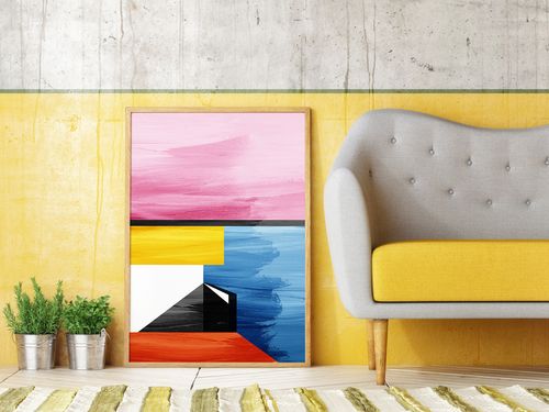 Plakat kolorowa abstrakcja 21x29,7 cm A4 na Arena.pl