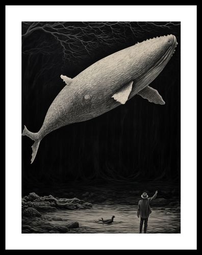 Plakat 30x40cm Biały Wieloryb na Arena.pl