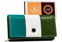 skórzany portfel damski na zatrzask - peterson