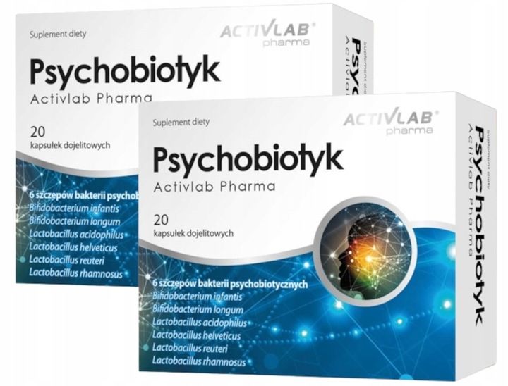 2 x Psychobiotyk 6 szczepów bakterii 20 kaps probiotyk Actiblab zdjęcie 2