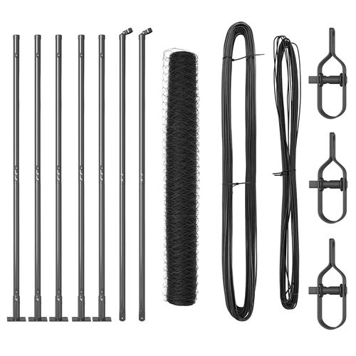 Ogrodzenie z słupkami Szary 0.8 x 10 m Stal pokryta PCV na Arena.pl