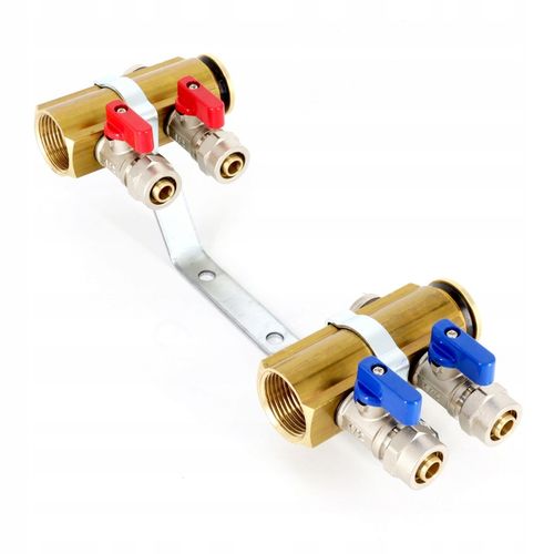 Rozdzielacz C.O. 2 obwodów zaworki PEX odpowietrzniki DO GRZEJNIKÓW na Arena.pl