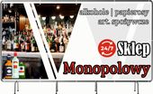 BANER REKLAMOWY oczkowany 100x50cm projekt w cenie SKLEP MONOPOLOWY