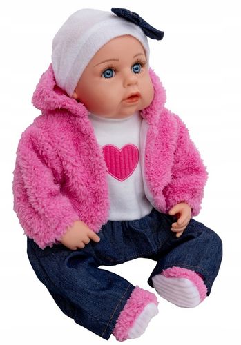 DUŻA LALKA BOBAS 45 cm mówi śpiewa po PL + SMOCZEK + BUTELKI + PAMPERSY na Arena.pl