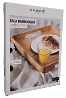 Smukee wytrzymała taca bambusowa do serwowania posiłków 38 x 28cm