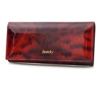 ROVICKY portfel skórzany damski lakierowany leopard RFID P086 czerwony