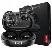 Słuchawki bezprzewodowe douszne gamingowe bluetooth 5.3 czarne Lenovo LP75