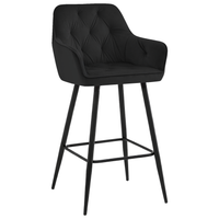 Krzesło barowe Julia III velvet czarne hoker do wyspy 107 cm