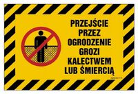 Przejście Ogrodzenie Grozi Kalectwem Śmiercią 30Cm