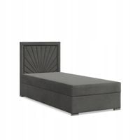 Łóżko Kontynentalne VICENZA JEDNOOSOBOWE Pojedyncze VELVET CIEMNY SZARY