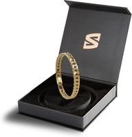 SERASAR Męska bransoleta ze stali nierdzewnej "Cuban" złoto, 23 cm