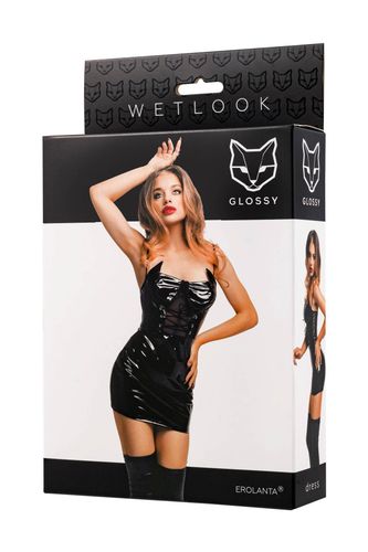 glossy mirabell, dress, wetlook, black, m na Arena.pl