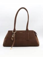 Torba Flora&Co torebka shopper zamsz eco brązowa czekoladowa jamnik viral