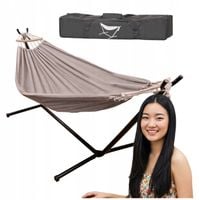 Hamak ze stelażem ogrodowy huśtawka stelaż stojak do hamaka duży pokrowiec