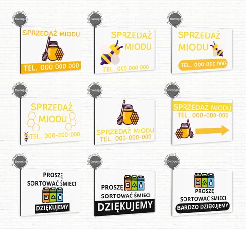 Tabliczka znak informacyjny 30x20 Biała GŁĘBOKOŚĆ Aluminiowa NADRUK UV na Arena.pl