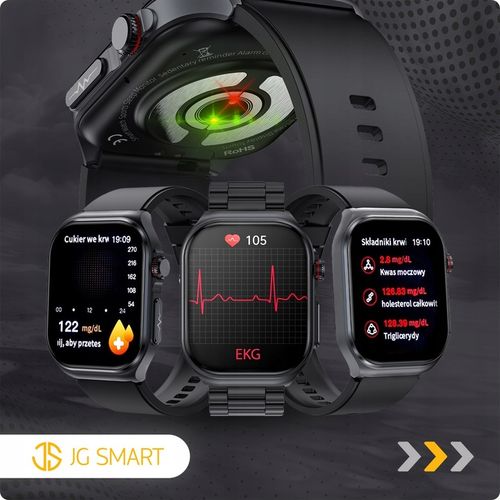 SMARTWATCH DLA SENIORA ZEGAREK EKG FUNKCJA POMIARU CUKRU CIŚNIENIE MENU POL na Arena.pl