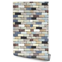 Tapeta Ścienna Kolorowe Stare CEGIEŁKI Ozdoba 3D