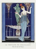 Plakat 75x100cm La Fontaine, Barbier Vintage do Salonu