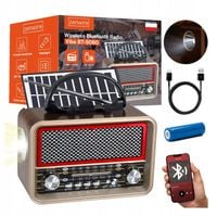 Radio Retro FM Solarne Bluetooth Przenośne na Baterie Kuchenne Antena
