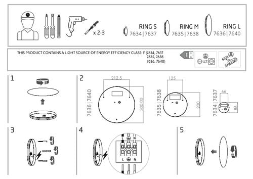 Ledowy kinkiet okrągły Ring 7635 9W 3000K pokojowa lampa czarna na Arena.pl