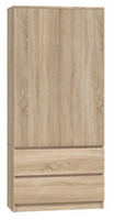 Szafa Do Pokoju Młodzieżowego 2D2SZ 90 cm Sonoma SYLWIA TS - 3 Kolory