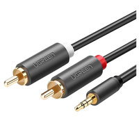 UGREEN AV102 Kabel 2x RCA (Cinch) jack 3.5 mm 1m (czarny)