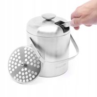 POJEMNIK NA LÓD z pokrywką DUŻE WIADERKO do lodu ZE STALI NIERDZEWNEJ 1.3l