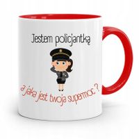 Kubek Czerwony Dla Policjanta Policjantki Supermoc Z Nadrukiem Ze Zdjęciem