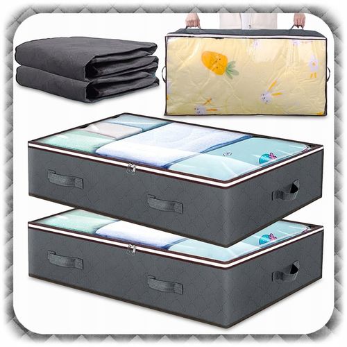 2x ORGANIZER NA POŚCIEL KOŁDRĘ Pojemnik Pokrowiec Ubrania pod Łóżko na Arena.pl
