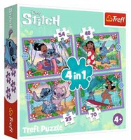 Puzzle Szalony Dzień LILO I STITCH 4w1 Trefl Niezależne Układanki 4+