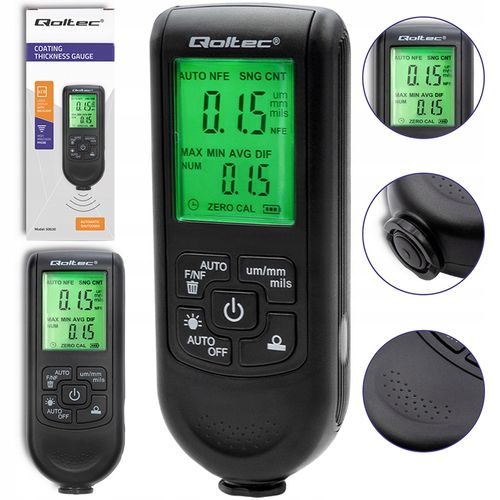 Dokładny Miernik grubości lakieru Tester Sonda z wyświetlaczem LCD 0~2000um na Arena.pl