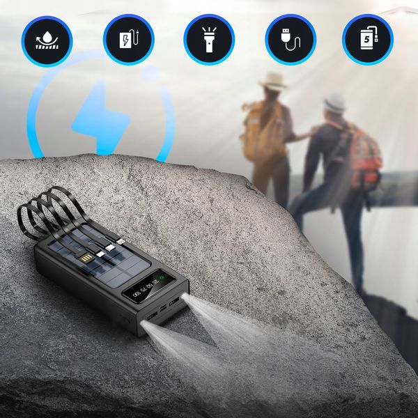 POWERBANK SOLARNY 20000 MAH KABEL ŁADOWANIE zdjęcie 2