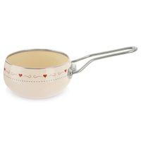 Rondelek Emaliowany Rondel Garnek z Długim Uchwytem Tradycyjny 15 cm 1,1L