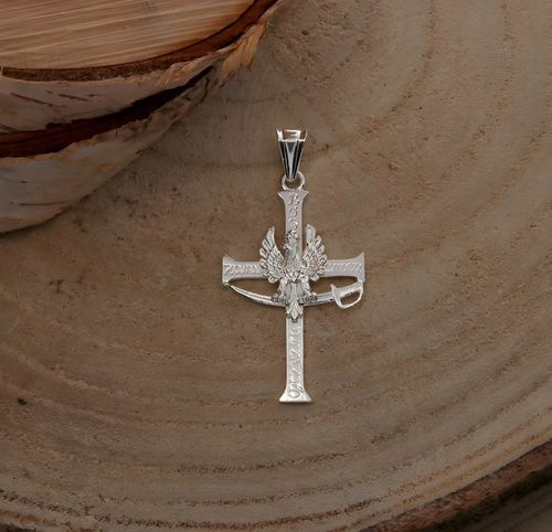 SREBRNY DUŻY KRZYŻ KRZYŻYK SREBRO PRÓBY 925 HONOR OJCZYZNA na Arena.pl