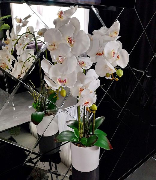 STORCZYK W DONICZCE WYSOKI BIAŁY SZTUCZNY STORCZYK DUŻY 70 cm ORCHIDEA zdjęcie 6