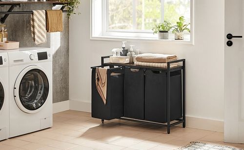 Kosz wolnostojący 3 PRZEGRÓDKI na pranie 3x38L 92,5x33x71 VINTAGE z na Arena.pl