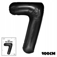 BALON FOLIOWY CYFRĄ CYFERKA 7 CZARNA NA IMPREZE URODZINOWĄ PRZYJĘCIE 100cm
