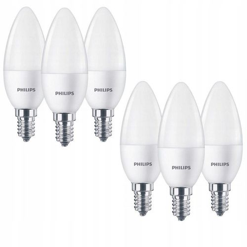 6x Żarówka LED PHILIPS świeczka E14 5W = 40W 470 lumenów barwa ciepła na Arena.pl