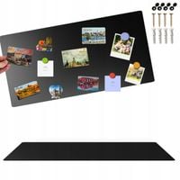 Tablica magnetyczna na magnesy z wakacji 80x40cm metalowa Czarna Loft
