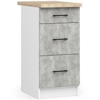 Szafka kuchenna stojąca Oliwia 40 cm 3 szuflady - biała beton