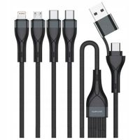 KABEL 4SMARTS 4W1 USB-C USB-A MICRO-USB LIGHTNING 1.2M CZARNY DO URZĄDZEŃ