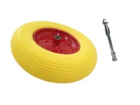 KOŁO KÓŁKO DO TACZKI WÓZKA PEŁNE BEZDĘTKOWE + Oś 380 mm