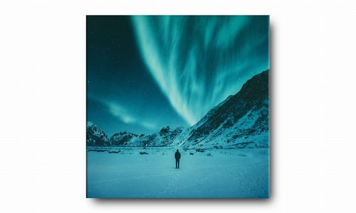 OBRAZ NA PŁÓTNIE 126 Zorza polarna 50x50cm na Arena.pl