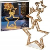 Gwiazda Święcąca Złota Zewnętrzna Ogrodowa Figurka Świąteczna 250 LED 80 cm