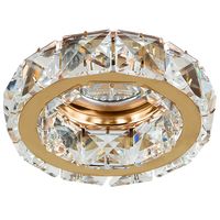 Wpustowa lampa sufitowa Ester AZ1450 złota do sypialni okrągła