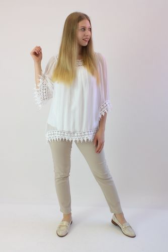 Jedwabna bluzka z koronką Fabiana Biała UNI na Arena.pl